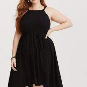 Torrid High Neck Black Midi Dress